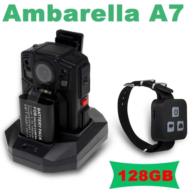 

BOBLOV HD66-02 Ambarella A7 Police Body Worn Camera 128GB HD 1296P Night Vision Remote Control Video Recorder Mini Camcorder