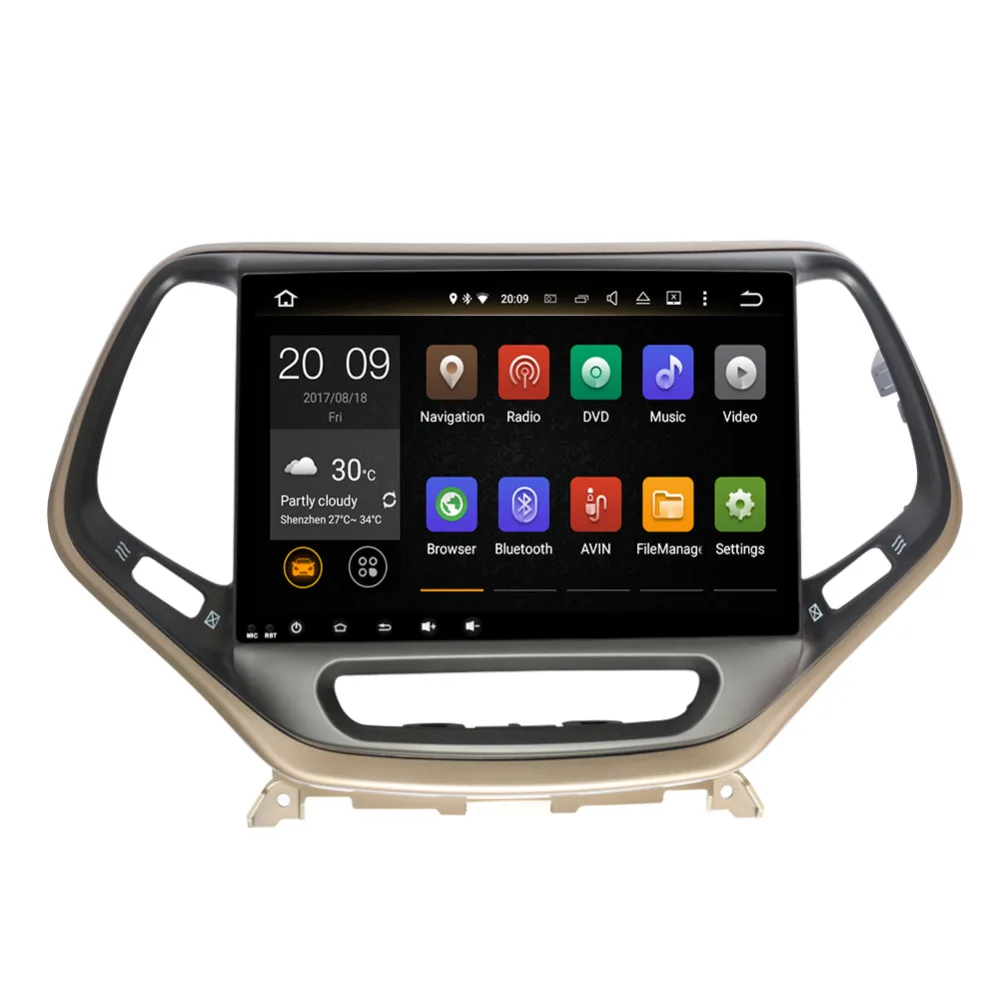 Cheap 10.1 Inch IPS Screen Android 8.0 Octa Core 4GB RAM Car Multimedia Player For Jeep Cherokee 2014-2017 Car Stereo Radio WIFI 2
