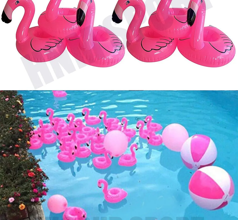 6 шт./лот мини милые забавные игрушки Фламинго Плавающий надувной напиток Кокс держатель для плавания для бассейна и ванной пляж вечерние подарки для детей