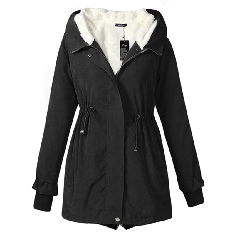 Женские парки зимние пальто с капюшоном толстые хлопковые теплые женские куртки модные средней длины стеганое пальто Верхняя одежда плюс размер 4XL 44