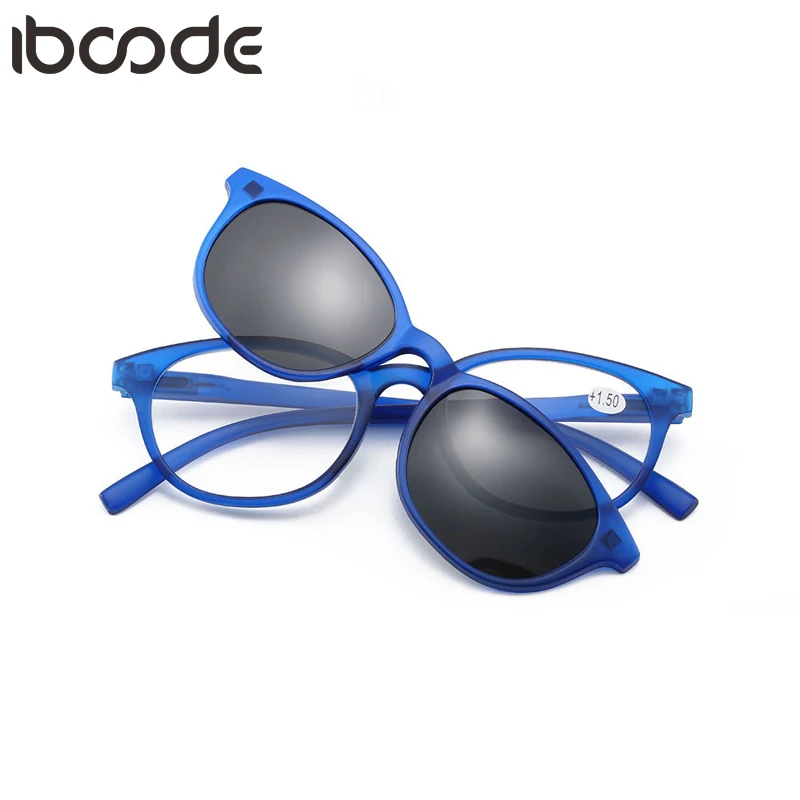 

iboode Reading Glasses With Magnetic Clip-on Sunglasses Polarized Spectacles Frame Reader Eyeglasses +1.0 To +3.5 Unisex Eyewear