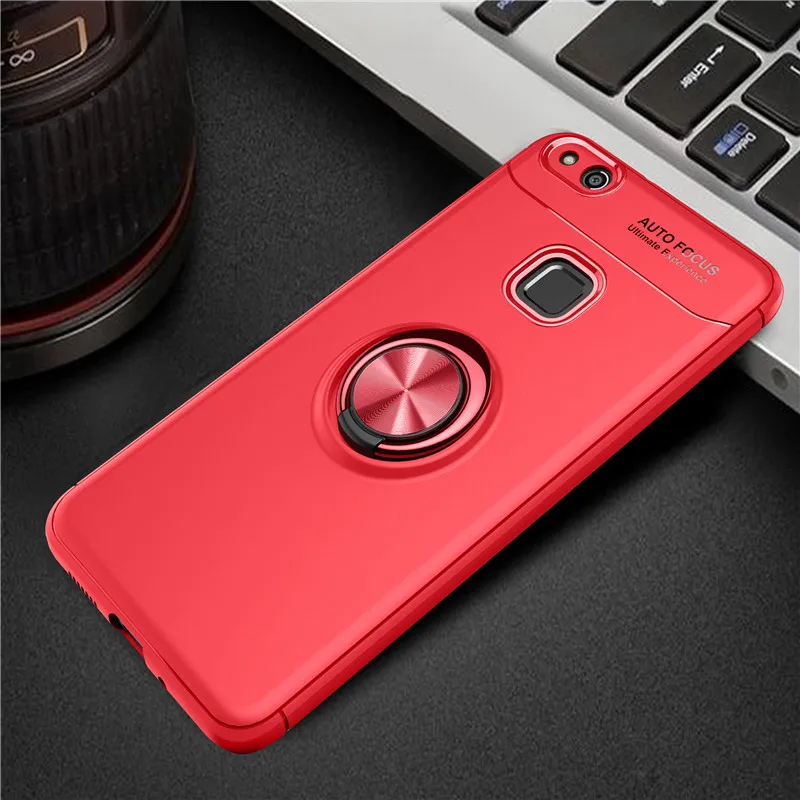Luxury Shockproof Protection case For huawei P10 matte hard pc+soft silicon back cover For huawei P10 Lite Metal Ring Bracket03