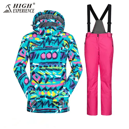 Ski Suit Women Winter Suit Female Snow Jacket Snowboard Jackets Female Winter Jacket Women Skiing Snow Pants Snowboard Snow Suit - Цвет: color 9 set