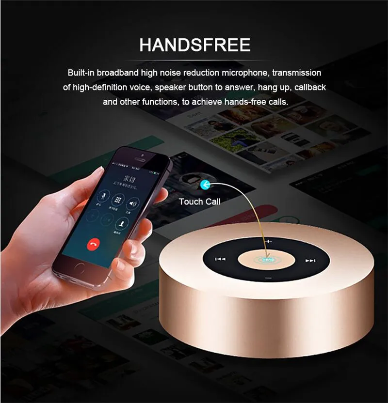 Bluetooth Speaker Wireless For iPhone Android MP3 Portable Audio Subwoofer Bass Speakers  Support 32G TF Card Mini Speaker07