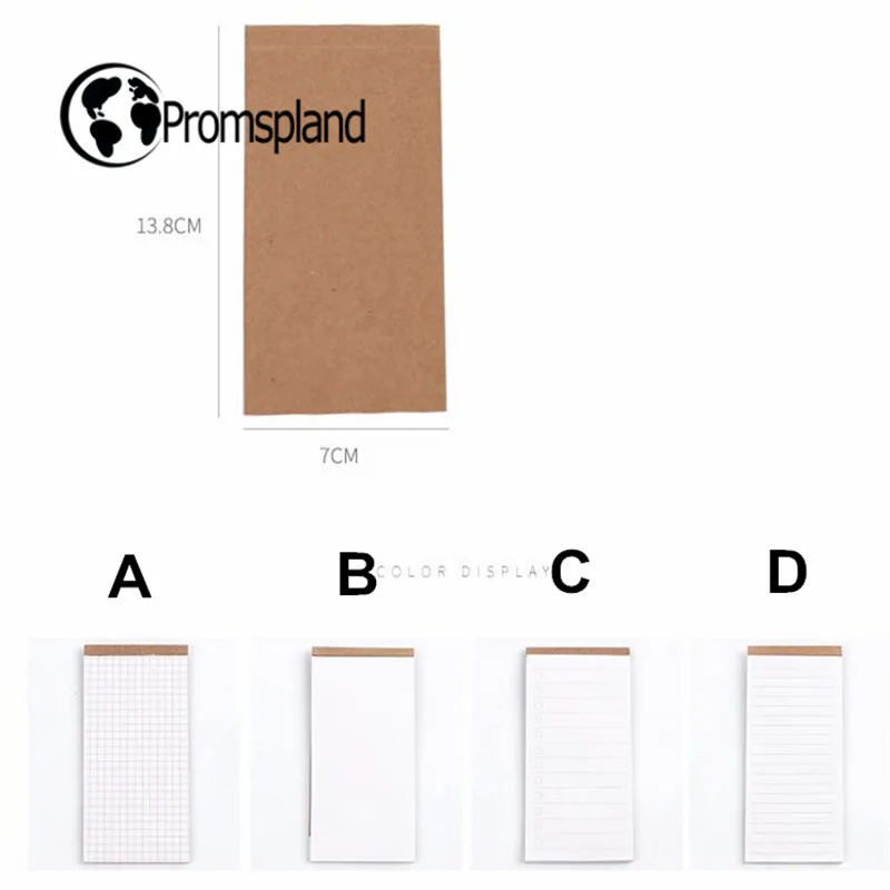 100pcs Classic Notebooks Work Plan Kraft Paper Sticky Notes Post Memo Pad Mini Journal Book School Supplies Stationery 13.8cm | Канцтовары