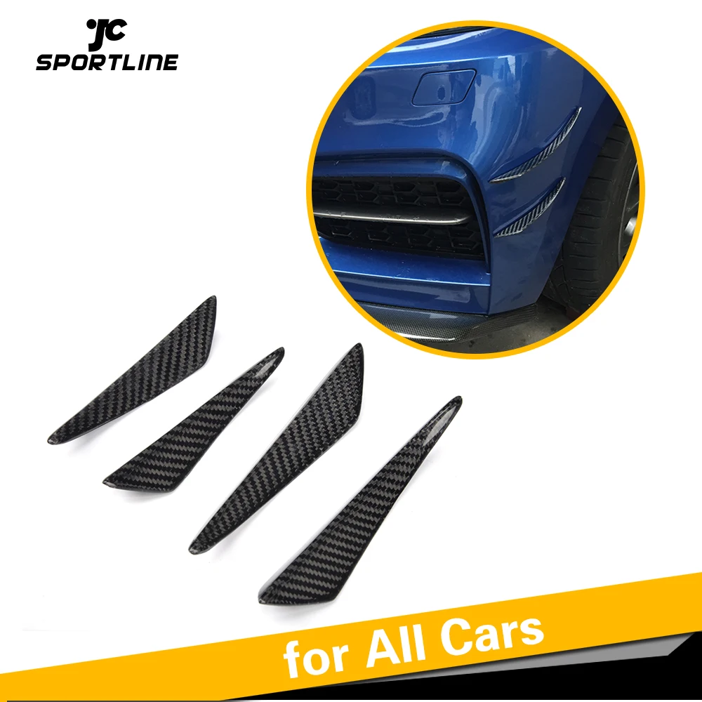 

Carbon Fiber Front Bumper Trims Spoiler Fins Canards for BMW E90 E92 Audi A5 A3 C63 C43 A45 AMG Universal Car Accessories