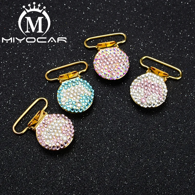 MIYOCAR 10 шт. в партии Уникальный bling Корона круглой формы Золотой соска клип пустышка Клип соска держатель SP021