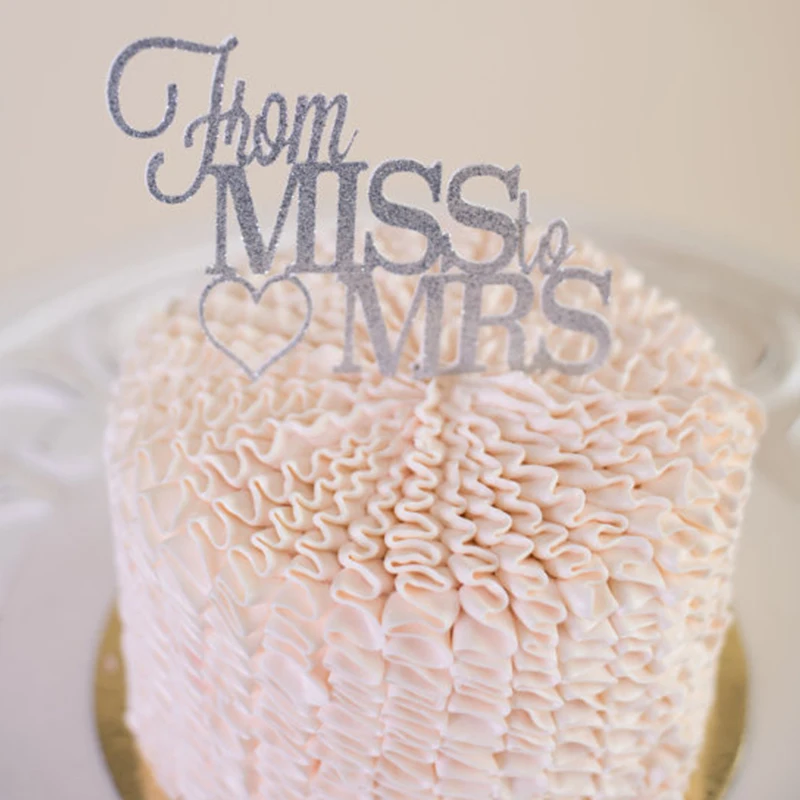 Chicinlife 1 шт Золотой/Серебряный блеск от Miss to Mrs торт Топпер Свадьба годовщина