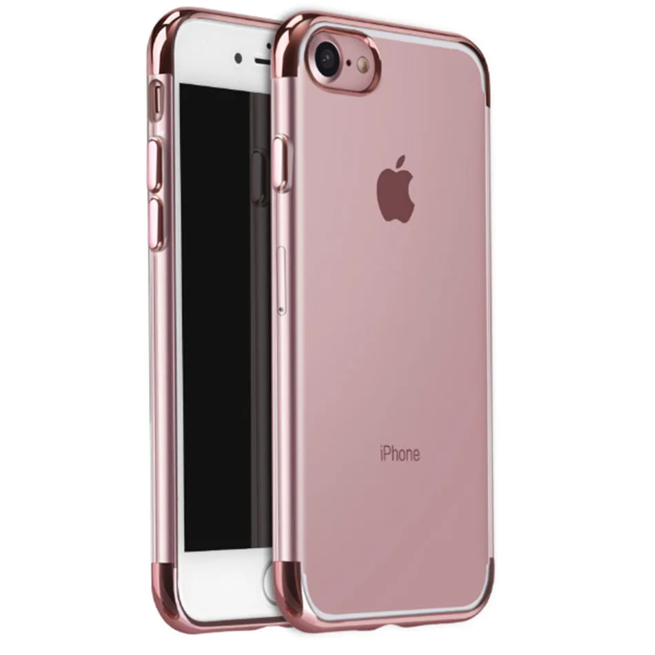 HOMEBARL Durable Plating Unique Ultra Thin Clean Soft TPU Phone Case