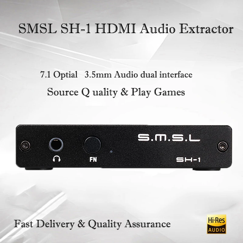 

SMSL SH-1 Mini HDMI 5.1 Audio Converter Amplifier Hifi HDMI Extractor Optical 7.1 Portable Dual interface Converter Audio