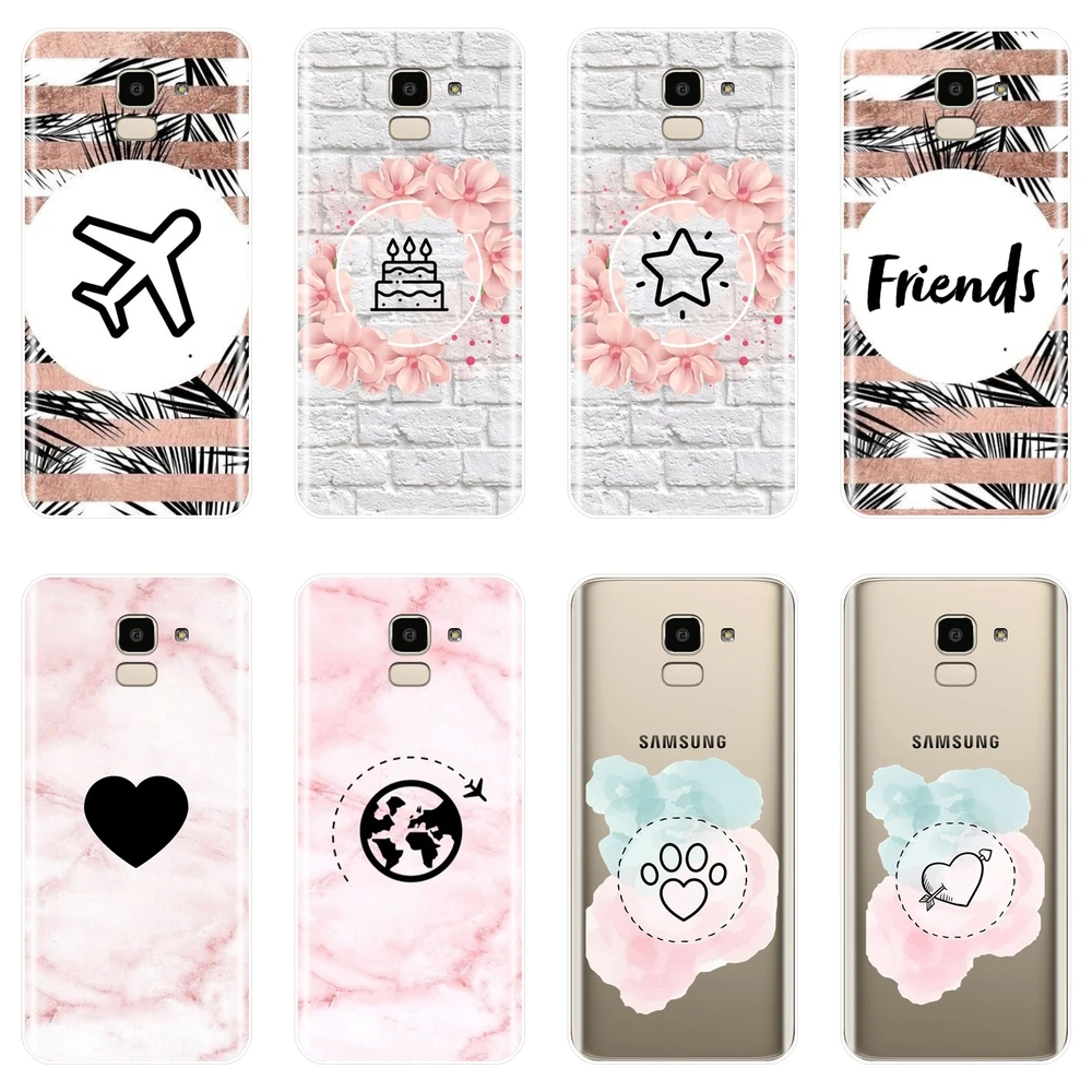 Back Cover For Samsung Galaxy J3 J5 J7 2015 2016 2017 J2 Prime Soft Silicone Heart Phone Case J4 J6 J8 Plus | Мобильные телефоны и