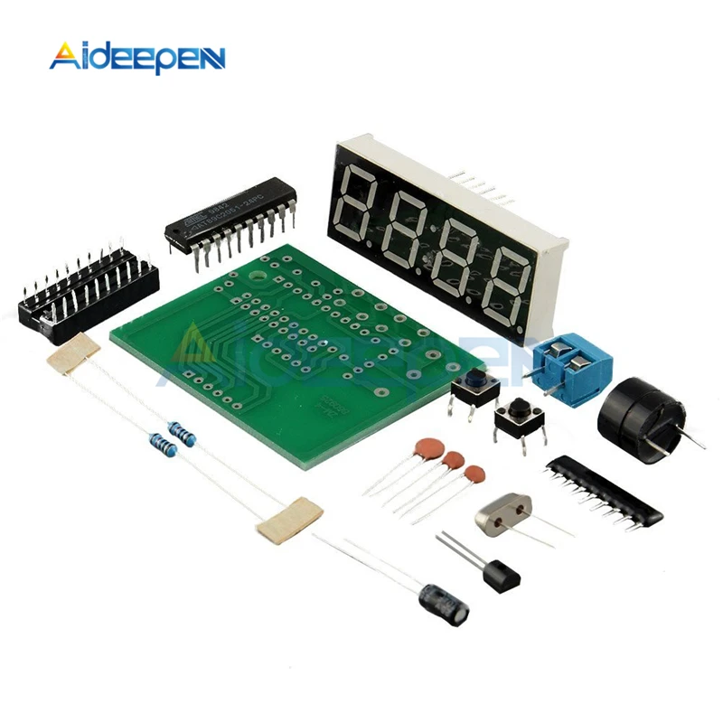 US $1.17 22% СКИДКА|DC 3 V 6 V AT89C2051 светодиодные цифровые 4 бит электронные часы набор для производства электроники DIY Kit C51 электронные часы|Детали и аксессуары для приборов| | - AliExpress
