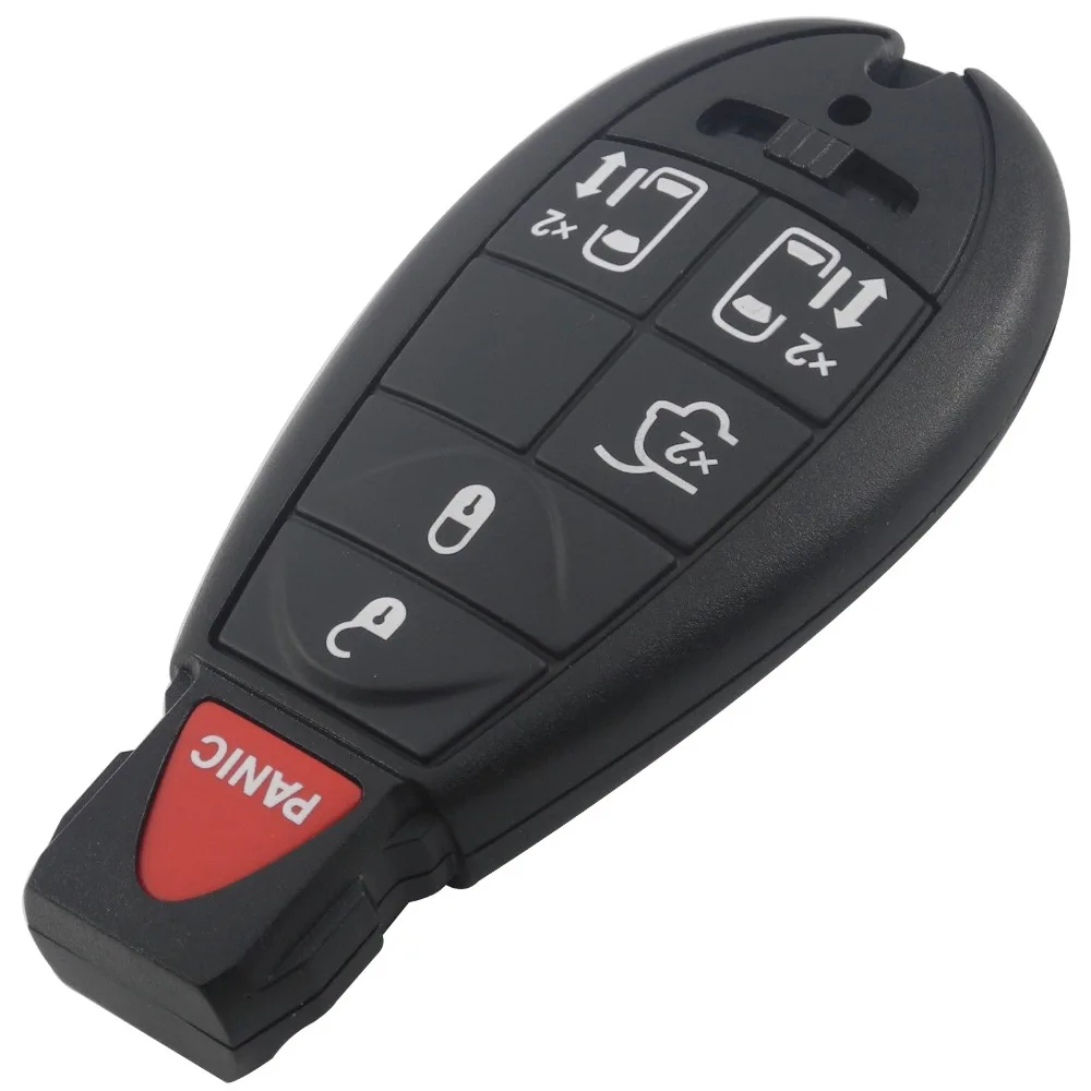 

jingyuqin New Shell Smart Remote Key Housing Fobik Case 5+1 Button Keyless Entry Fob For Dodge Chrysler With Uncut Blade