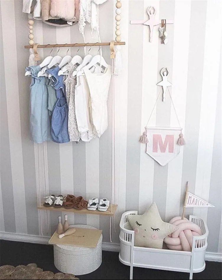 Ins Nordic Style Wooden Suspended Wood Simple Shelves Creative Shoe Ins Nordic Style Wooden Suspended Wood Simple Shelves Creative Shoe Racks Hanging Children Shoes Rack Home Handicraft Ornament In Organizers