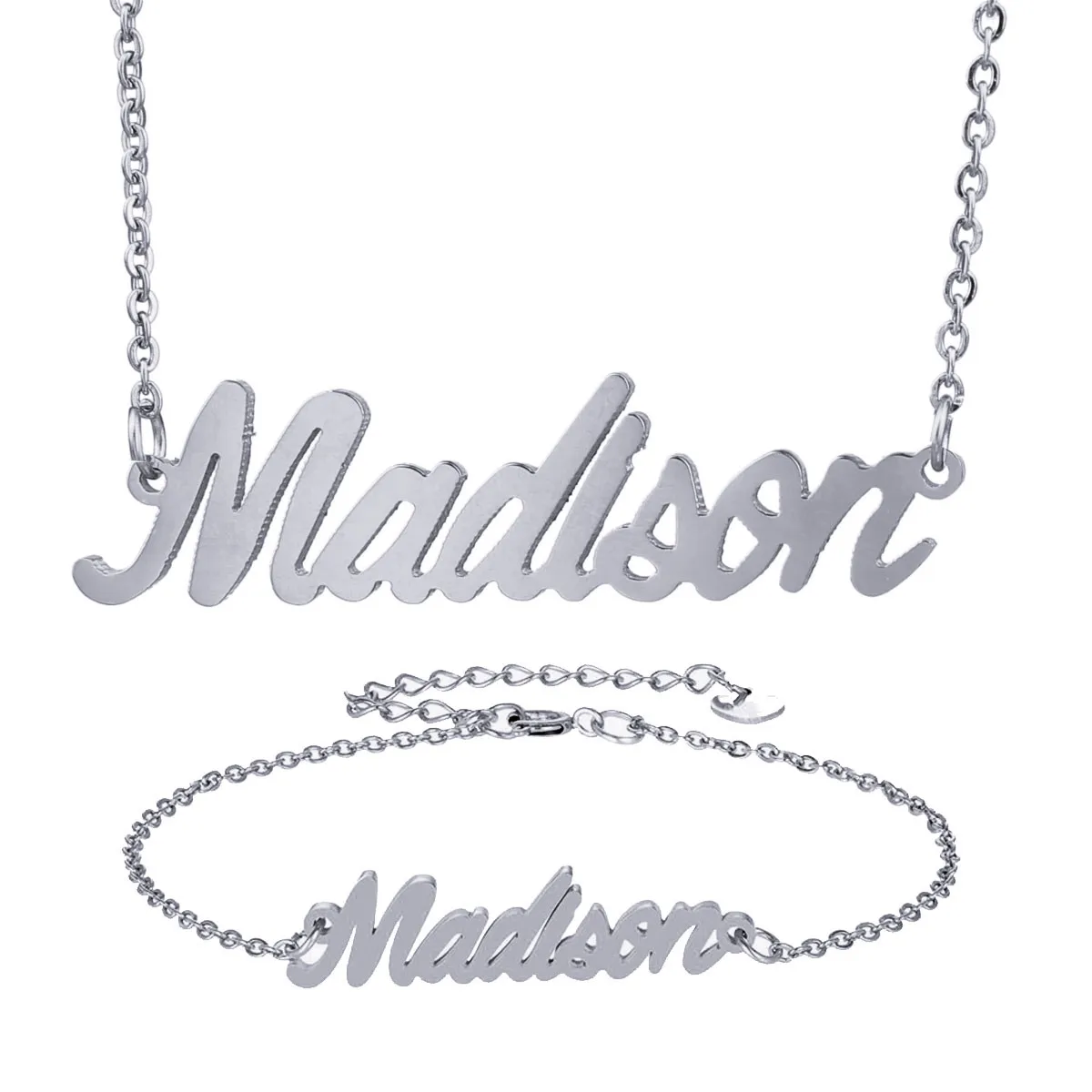 Модное ожерелье и браслет из нержавеющей стали с надписью Madison|Ювелирные наборы| |