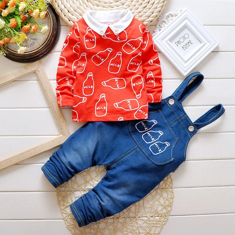 

Nnilly 2018 Spring Autumn Best Favourite Clothes For Boys Children's Clothing Girl Print Brand Cartoon 2pcs/set T-shirt+Pants
