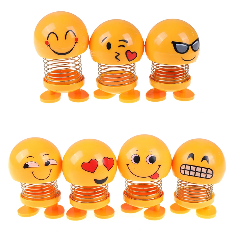 

1PCS Smile Expression Pack Spring Shaking Head Doll Car Interior Shaking Sound Explosion Section Villain Toy Store Toys For Boy