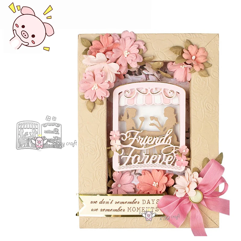 

PP Craft metal cutting dies cut die mold Girl lady drinking tea Scarpbook paper craft knife mould blade punch stencils dies