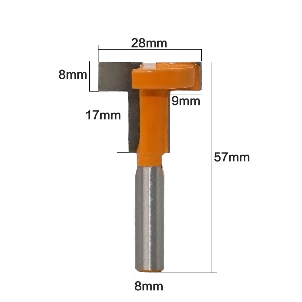 1 шт. 8 мм хвостовик "T" тип соединения и долбежный резак Т-образный долбежный и Т-образный слот древесины маршрутизатор бит фрезы для дерева