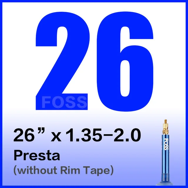 FOSS велосипедные шины Schrader/Presta 16/20/24/26/27,5/27/700C MTB дорожный велосипед внутренняя трубка резиновая велосипедная шина для велосипеда - Цвет: 26 x 135 to 200 FV