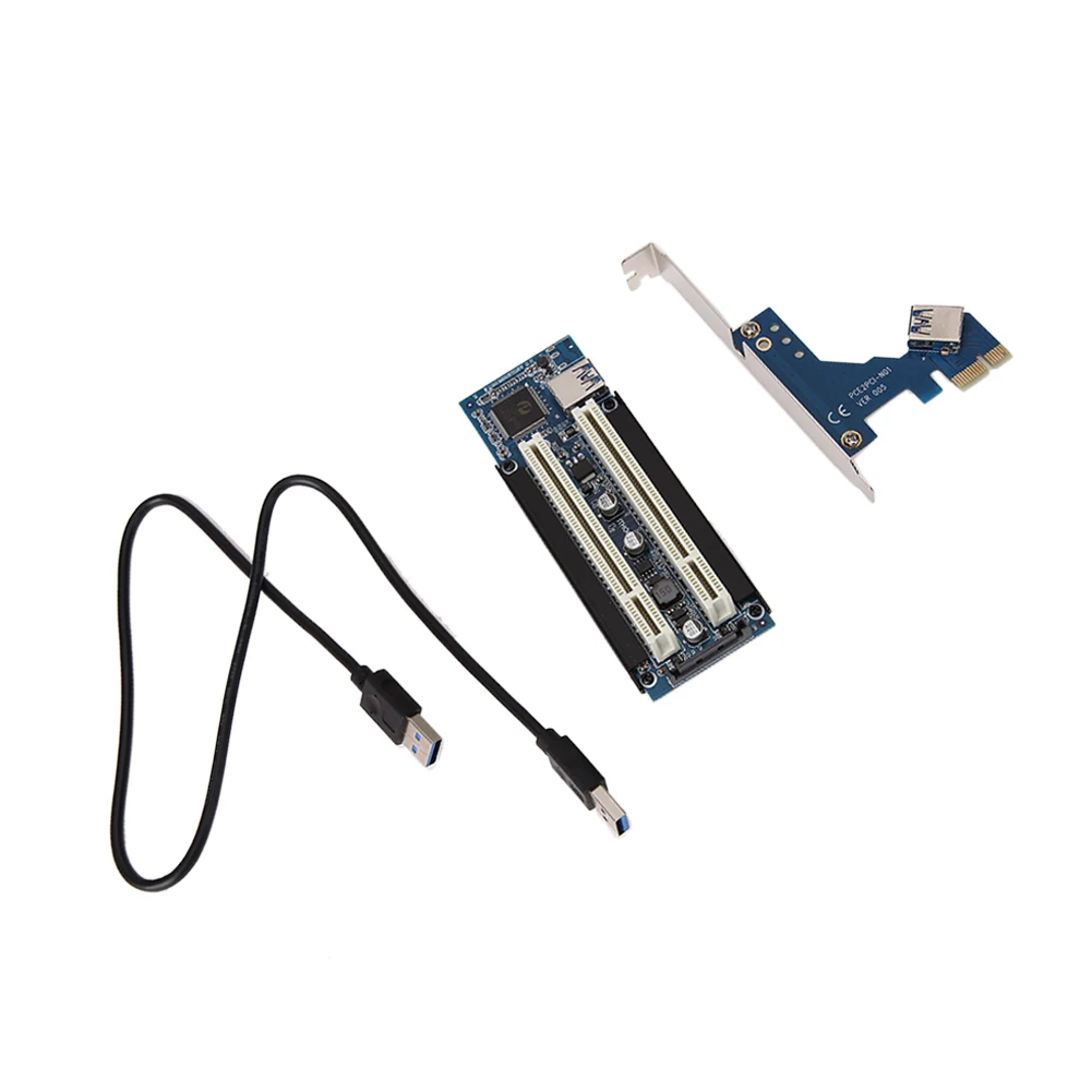 PCI-E Express X1 к двойной PCI Riser удлинить адаптер карты с 1 м USB3.0 кабель для WIN2000/XP/Vista/Win7/Win8/LINUX добавить карту
