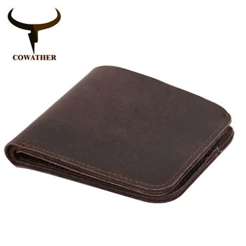 

COWATHER 2019 Vintage cross style cow genuine leather wallets for men top high quality new craft handmade popular original brand