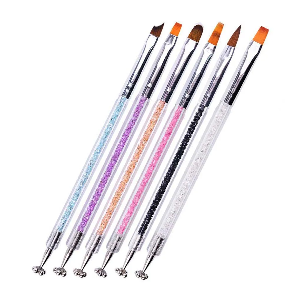 

Fashion 3D Double Head Nail Art Cat Eye Acrylic Brush Flower Magnet Tip Gradient Painting French Gel Polish Manicure Dotting Pen