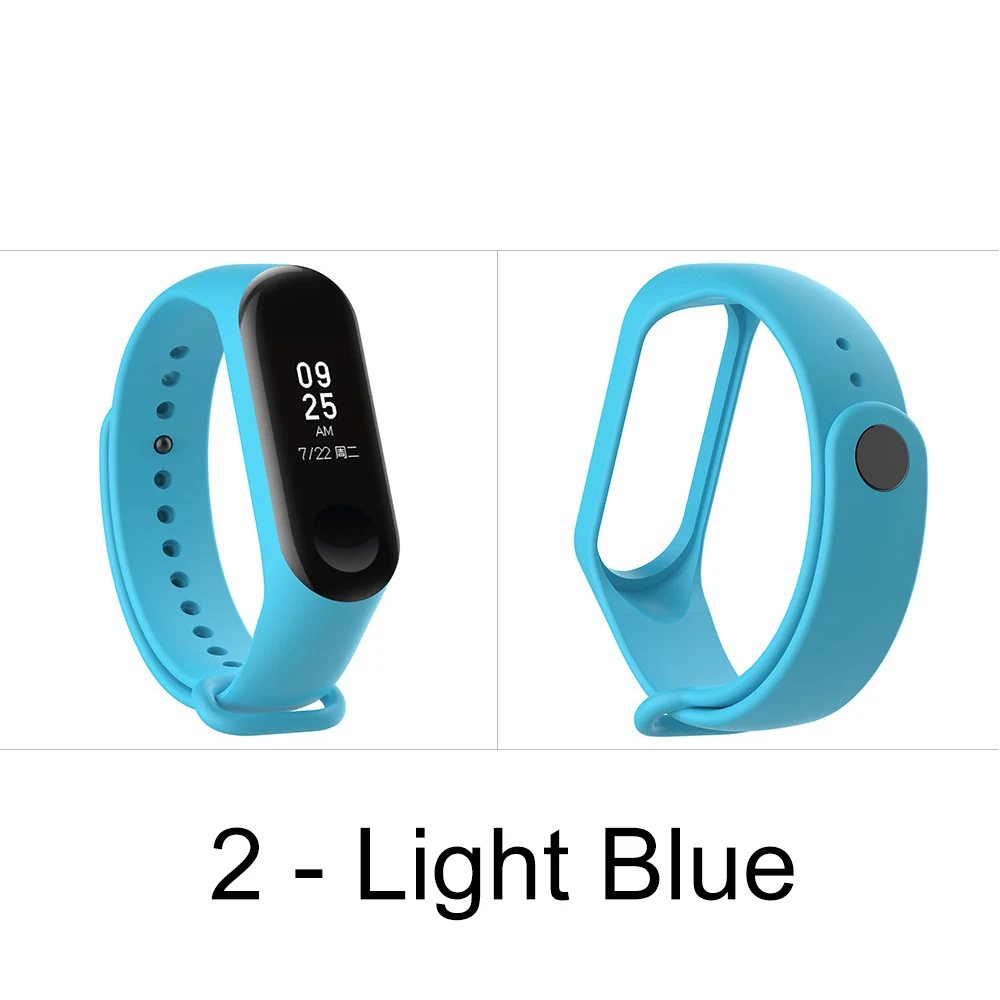 2 Light Blue Ремешок для Xiaomi Mi Band 4 ремешок Смарт-аксессуары браслет для Xiaomi Mi band 4 ремешок Смарт-браслет Mi Band 3 Браслет 13 цветов - Color: 2 Light Blue