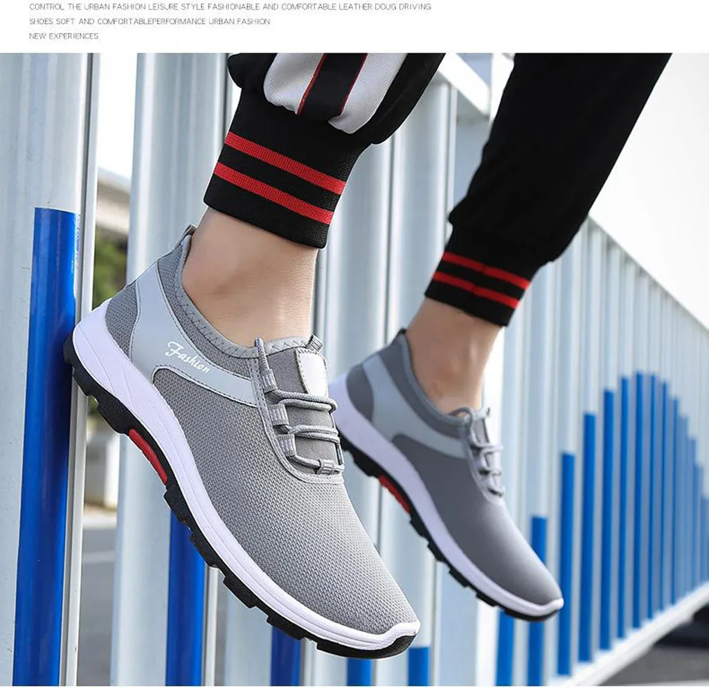 

2019 shoes men Pure color fashion New Men's Mesh Shoes Leisure comfortable Sports Shoes Are Breathable In Summer Shoes
