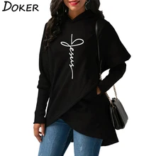 Осень-зима, женские толстовки с капюшоном, повседневные топы, пуловер с принтом вера в Иисуса, толстовка с капюшоном, теплая Рождественская Толстовка, кавайная толстовка, 5XL