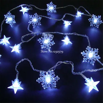 

10M/20M/30M 100/200/300 LED Fairy String Lights Snowflake Star Christmas Wedding Decor luminarias Garland Luces Decorativas