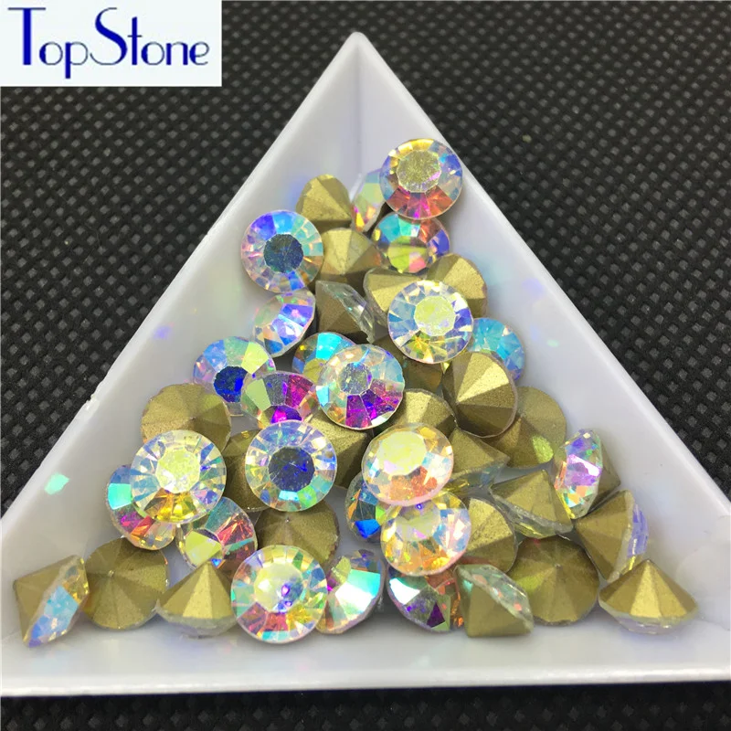 Круглые стеклянные чатки TopStone (SS38) 8 мм 144 шт. незакрепленные Стразы для украшений