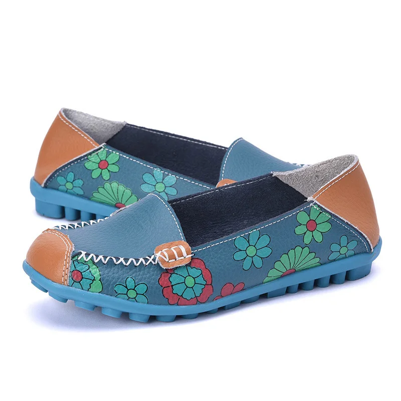 Solide Fleur Imprimer Tenis Mocassins 2018 Appartements Ballerines Femmes yellow Sneakers Mode Feminino Chaussures orange Black blue white Wg8czv