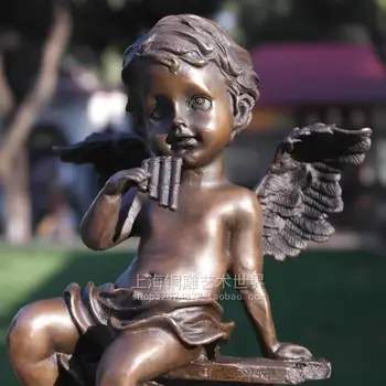 

Sculpture panpipe copper sculpture crafts decoration home accessories gift Bronze wedding watch Old Handwork brass statue