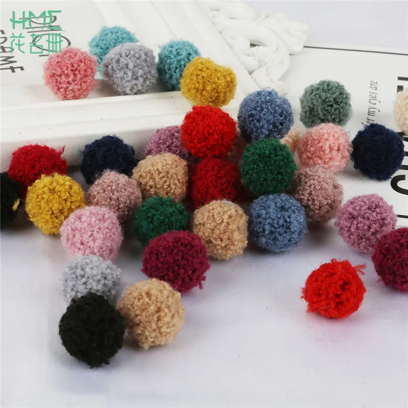 Wholesale 10pcs/lot 15/20mm Pom Pom Plush Balls Wedding Party Home Decor Fluffy Pompom DIY Scrapbook Toys Sewing Craft Supplies