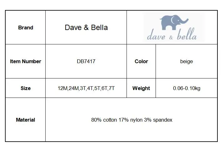 DB7417 dave bella/весенние колготки с принтом Лолиты для маленьких девочек