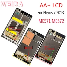 WEIDA For Asus Google Nexus 7 2nd Gen Nexus7 2013 ME571 LCD Touch Screen Assembly Frame ME571K ME571KL ME572