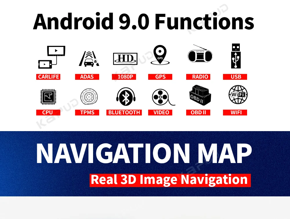 Sale Kapud 2Din Car Radio Audio DVD Multimedia Player For Golf 5/Passat B6/Touran/Polo/Tiguan/Seat/Skoda Quad Core android 9.0 GPS 2