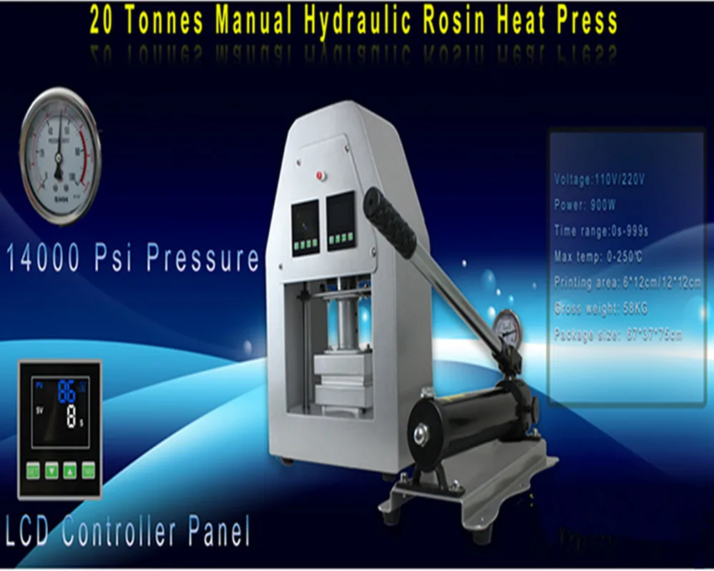 20 тонн ручной гидравлический тепловой пресс с канифолью 6*12 см|manual hydraulic|hydraulic press