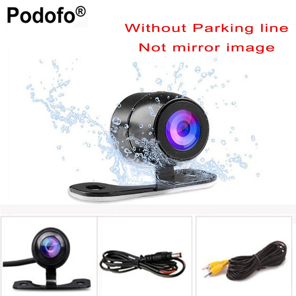 Beste Podofo Auto CCD HD Auto Vooraanzicht Camera Backup Achteruitrijcamera Monitor Parkeerhulp Waterdichte Camera Reverse
