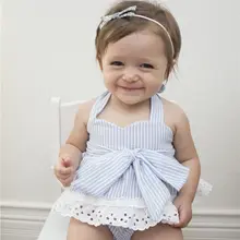 Летний комплект из 2 шт. для новорожденных и маленьких девочек, цельный комплект одежды, платье с бантом+ шорты, комплект со штанами