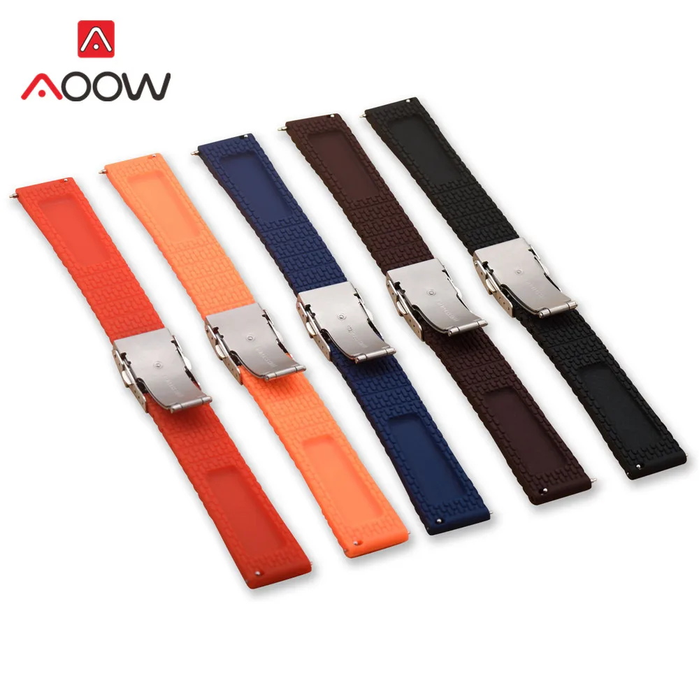 Silicone Strap with Folding Buckle – Quick Release Rubber Bracelet in Multiple Sizes