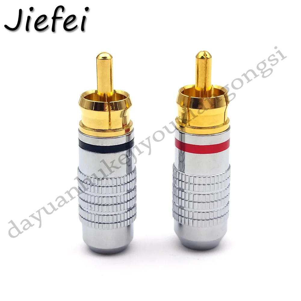 50 Stuks Hoge Kwaliteit Rca Shaker Connector Rca Vergulde Mannelijke Plug Adapter Voor Hoofdtelefoon Audio Kabel Audio En Video Connector