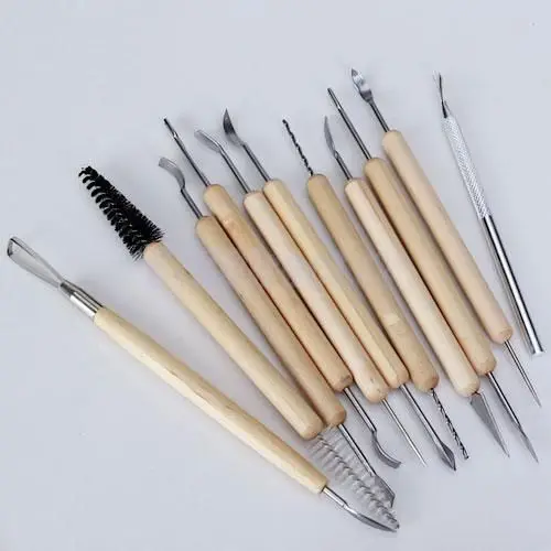 

11pcs Pottery Clay Sculpture Sculpting Modeling Carving Tool Set Multi-Purpose