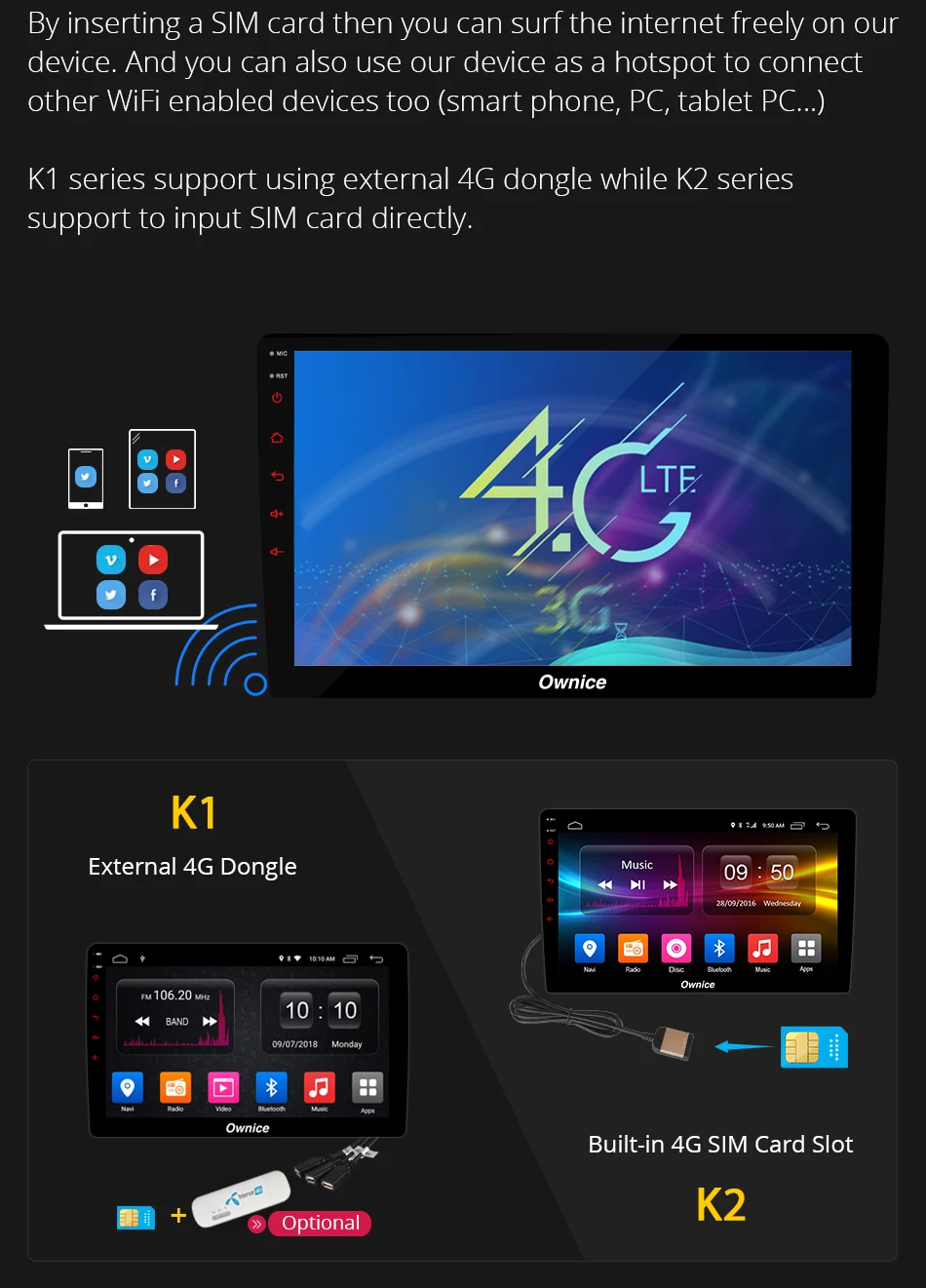 Clearance Ownice K1 K2 Android 8.1 Octa Core Car DVD GPS Navigation Player Car Stereo for Subaru Forester 2013 2014 2015 2016 32GB 4G 7