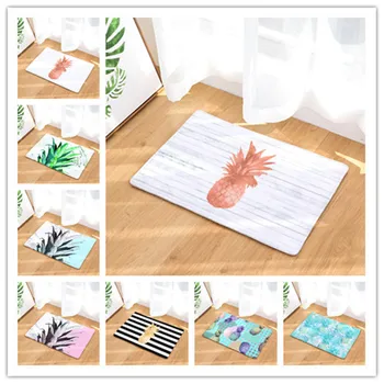 

Pineapple Printing Flannel Mats Bathroom Living Room Carpets Colorful Mat for Hallway Anti-Slip Tapete