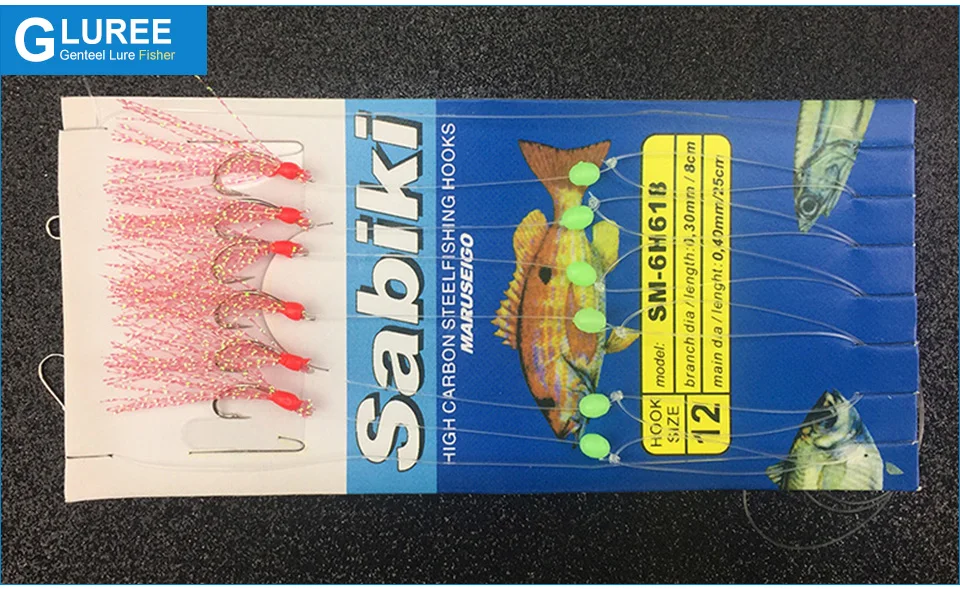 GLUREE-5PcsLot-Fishhooks-Color-Silk-String-Hook-Luminous-Fishing-Hook-Long-Wire-Bait-Line-Sea-Fishing-Tackle-Accessories_07