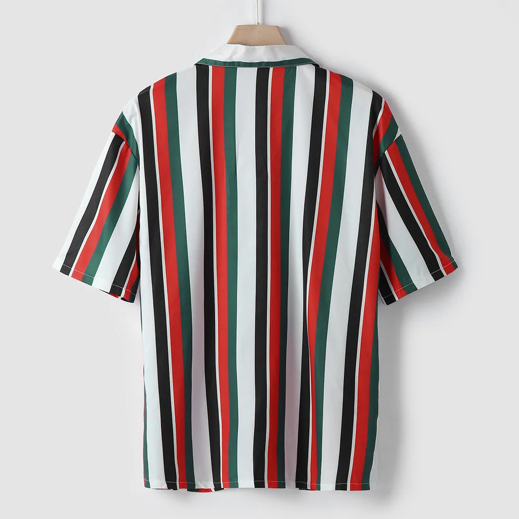Брендовая гавайская рубашка в летнем стиле с отложным воротником, гавайская рубашка с короткими рукавами, мужская повседневная Пляжная гавайская рубашка,, Camisa