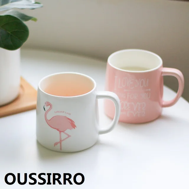 Oussirro Fashion Desain  Flamingo Mug  Cangkir Susu untuk 