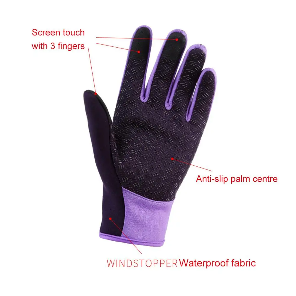 Outdoor Waterproof Touchscreen Gloves Men's Windproof Riding Gloves Women's Full-fingered Sports Gloves Winter Warm Fleeced Tool